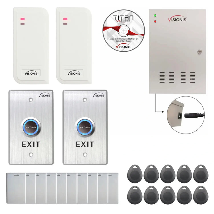 holographic card access control systems in kansas city Visionis FPC-6476 Two Doors Access Control Time Attendance TCP / IP Wiegand Controller Box With Power Supply Included + White Indoor/Outdoor Card