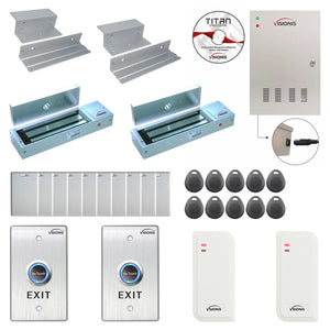 Commercial building access control systems with 1200 lbs magnetic door locks, card readers, software - FPC-6482