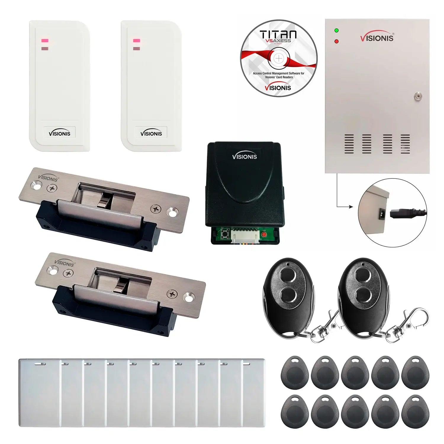 Commercial building access control systems with electric door strike​, Software, card reader and controller - FPC-6533
