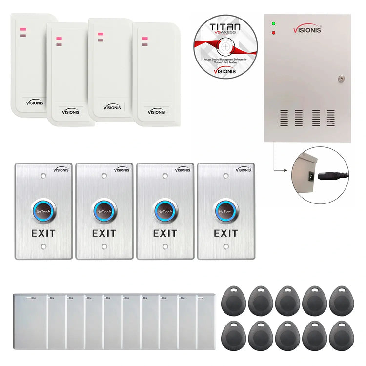Card access control systems with card readers, exit buttons, management software - FPC-6548