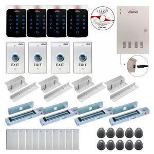 Building access control systems with magnetic door locks, controller box, keypad  and card reader - FPC-7305