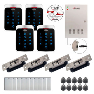 Building access control systems with electric door strikes, controller box, keypad and card reader - FPC-7308