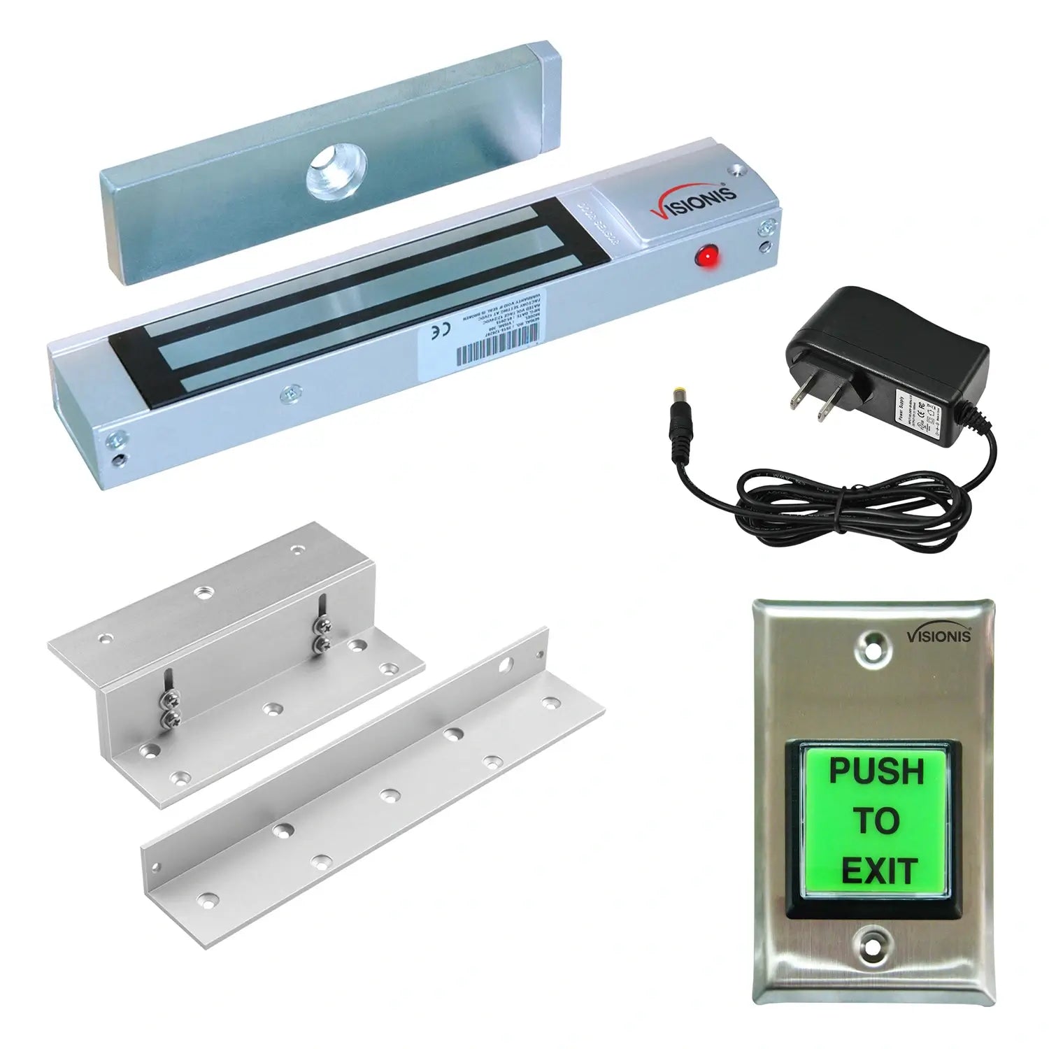 300 lbs magnetic door lock with button release - FPC-7313