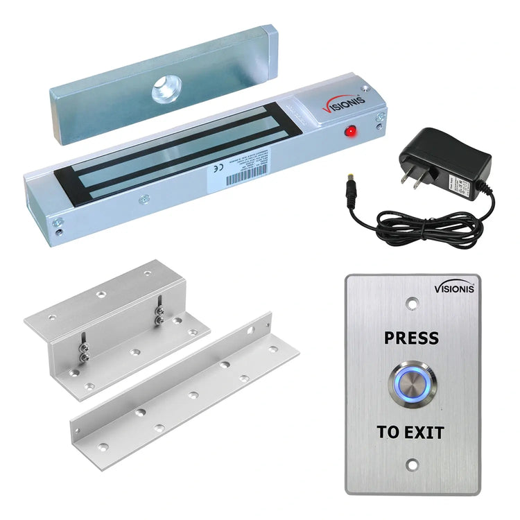 300 lbs magnetic door lock with button release - FPC-7314