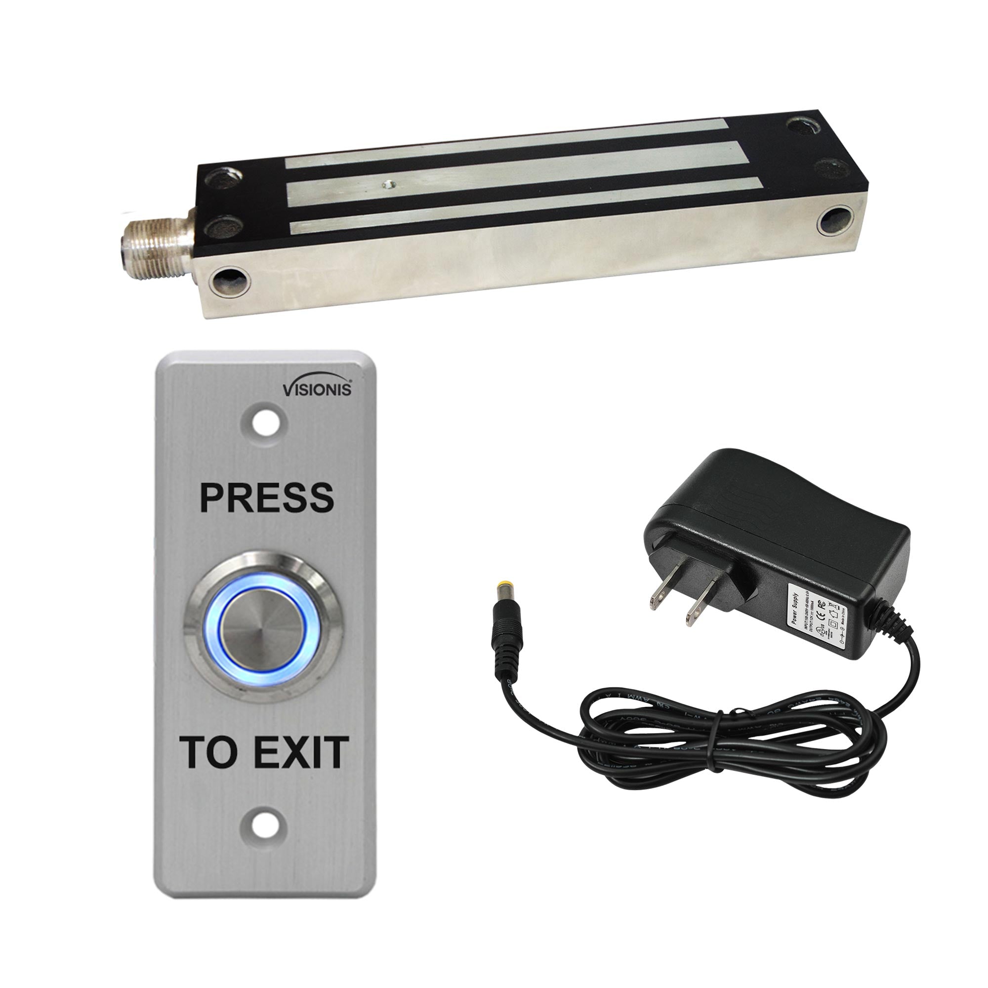 800 lbs gate maglock kit with push to exit button - FPC-7328