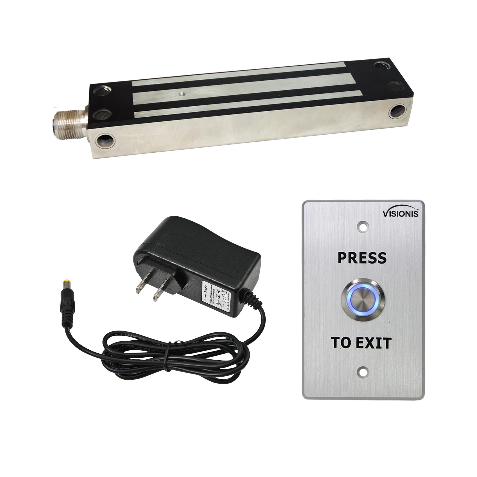 800 lbs gate maglock kit with push to exit button - FPC-7329