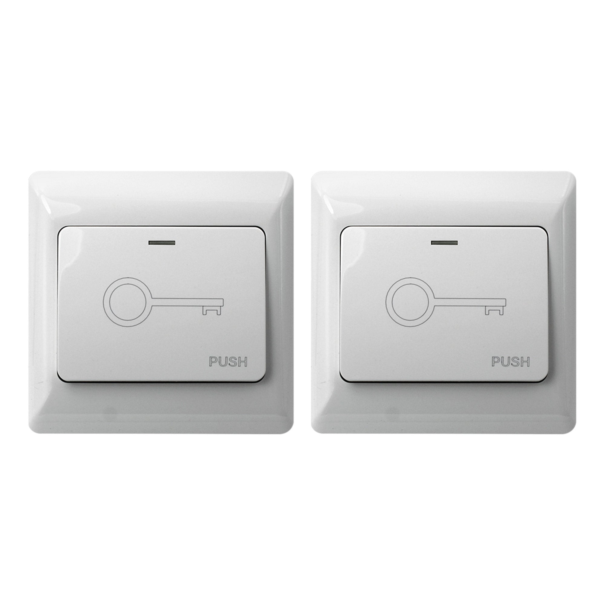 Visionis 2 Pack FPC-7449 VIS-7030 White Wide Push To Exit Button For Access Control NC, COM And NO Outputs, Indoor Only