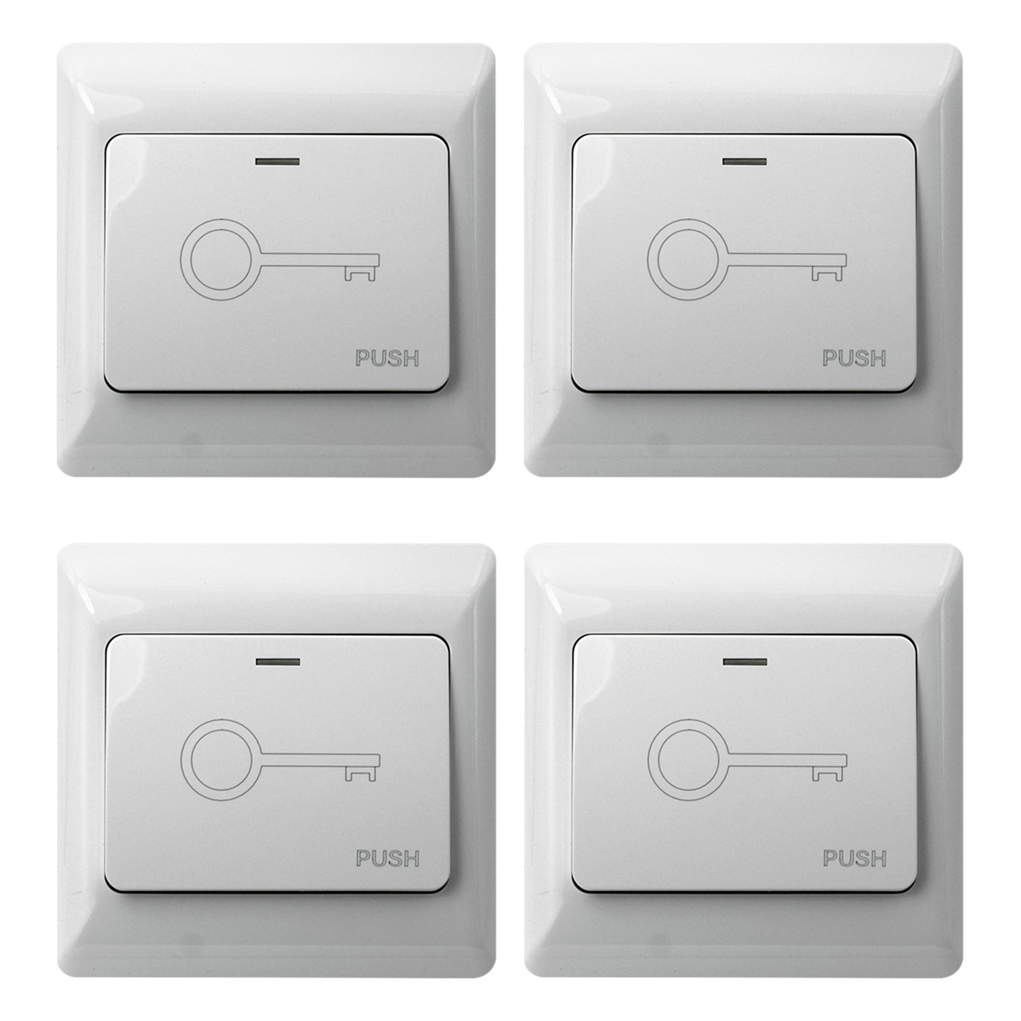 4 Pack Push to Exit Button For Access Control VIS-7030. White Wide Size. NC, COM and NO Outputs. Indoor Only - FPC-7450 Visionis