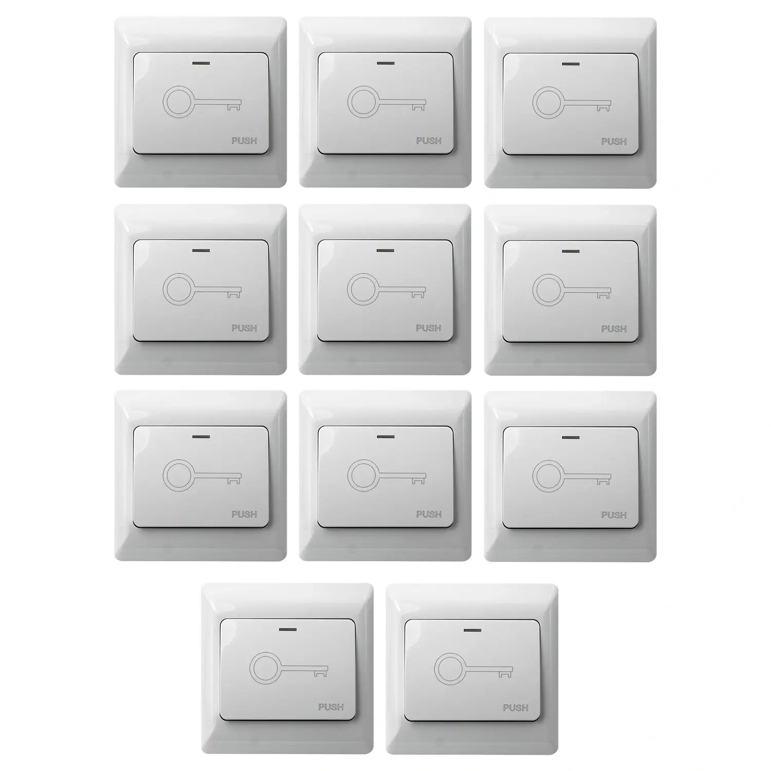 Pack of 10 Push to exit buttons for door release - VIS-7030 Visionis