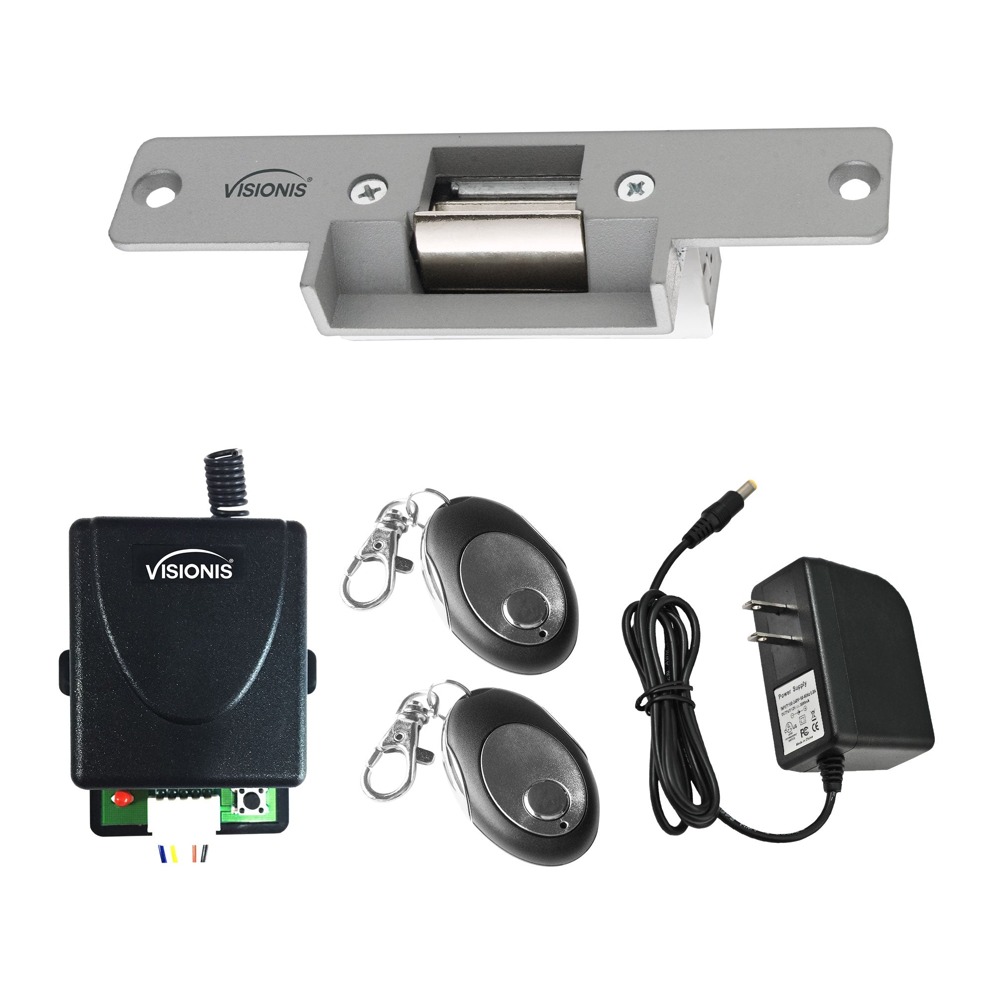 Visionis FPC-7461 One Door Access Control + Electric Strike Fail Safe Kit With Wireless Receiver + Remote Kit