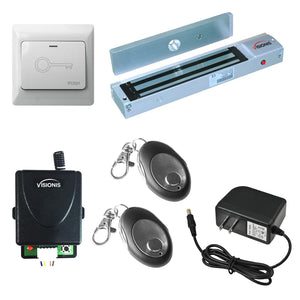 600 lbs Magnetic door lock with button release, wireless receiver and remotes - FPC-7463