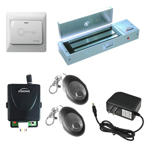 1200 lbs Magnetic door lock with button release, wireless receiver and remotes - FPC-7464
