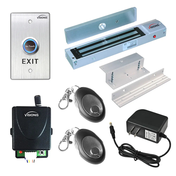 600 lbs Magnetic door lock with button release, wireless receiver and remotes - FPC-7473