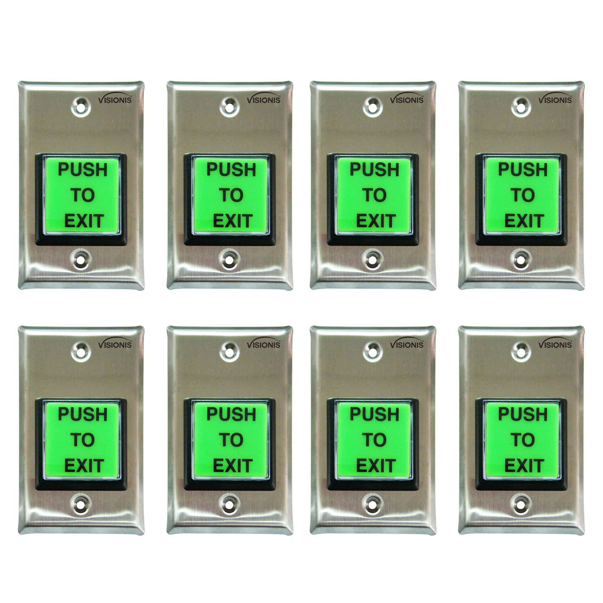8 Pack Green Push to Exit Button for Door Access Control. With Timer ...