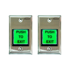 Pack of 2 green push to exit buttons - VIS-7000 Visionis