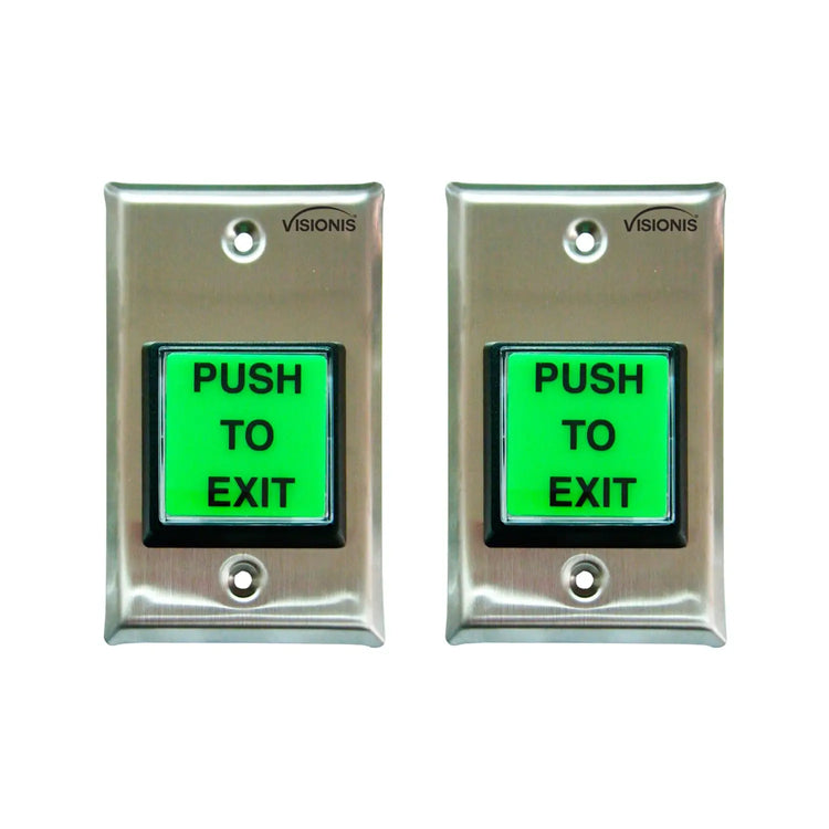 Pack of 2 green push to exit buttons - VIS-7000 Visionis