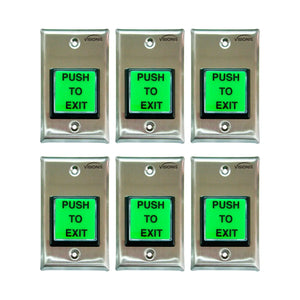 Pack of 6 green push to exit buttons - VIS-7000 Visionis