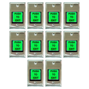 Pack of 10 green push to exit buttons - VIS-7000 Visionis