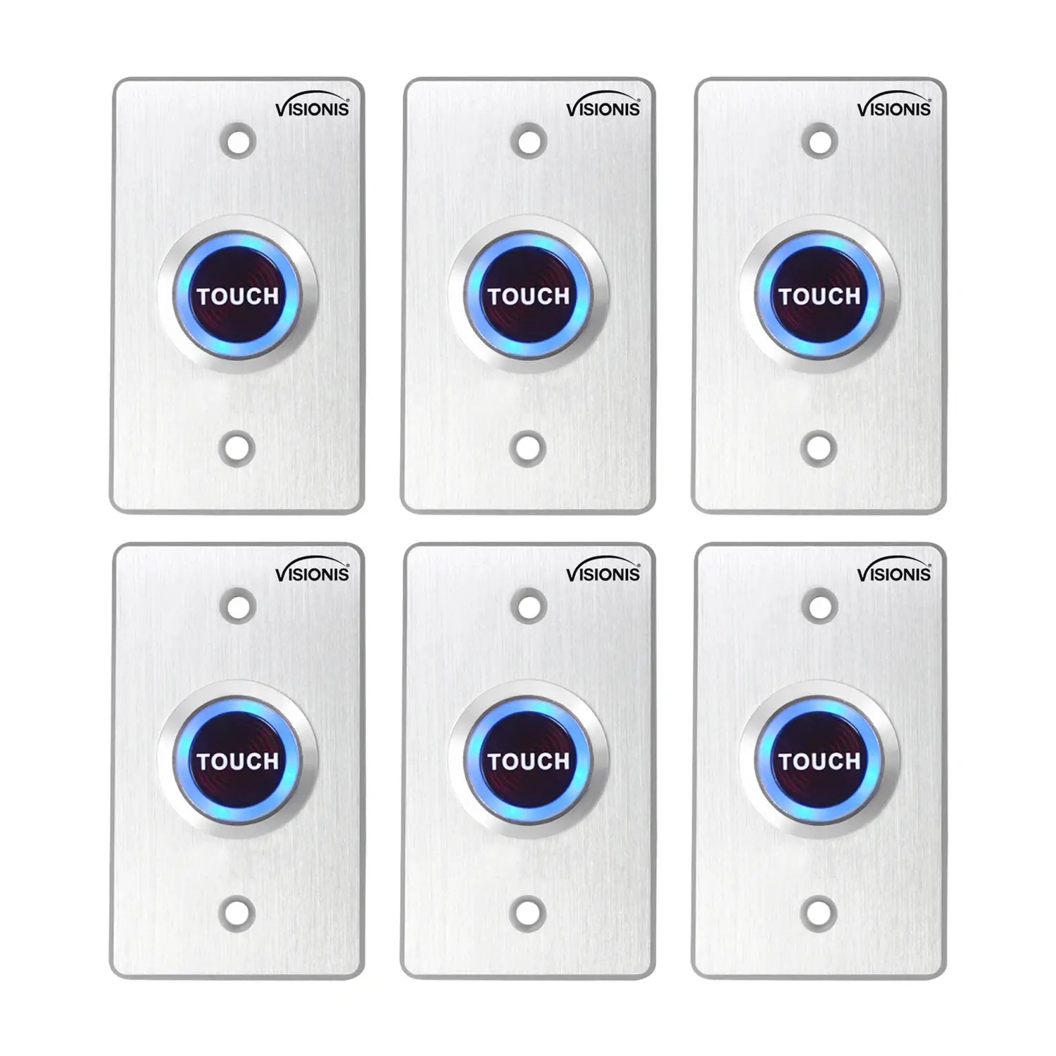 Pack of 6 Touch Request To Exit Button For Door Access Control - VIS-7005 Visionis