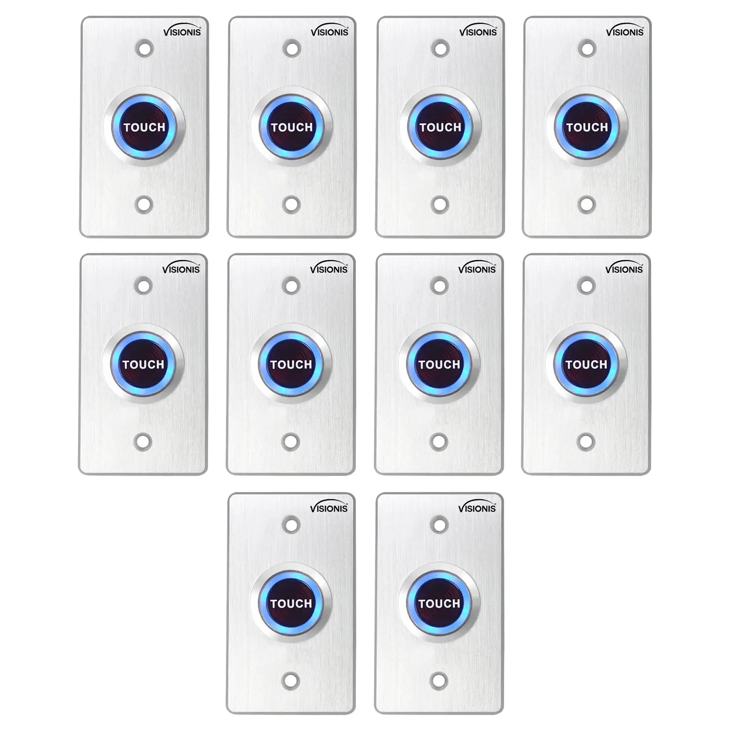Pack of 10 Touch Request To Exit Button For Door Access Control - VIS-7005 Visionis