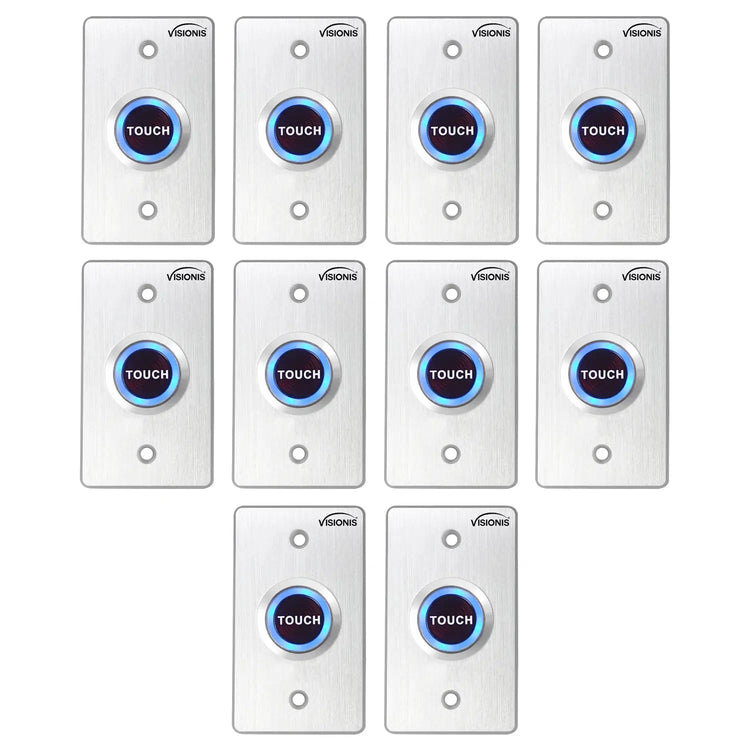 Pack of 10 Touch Request To Exit Button For Door Access Control - VIS-7005 Visionis
