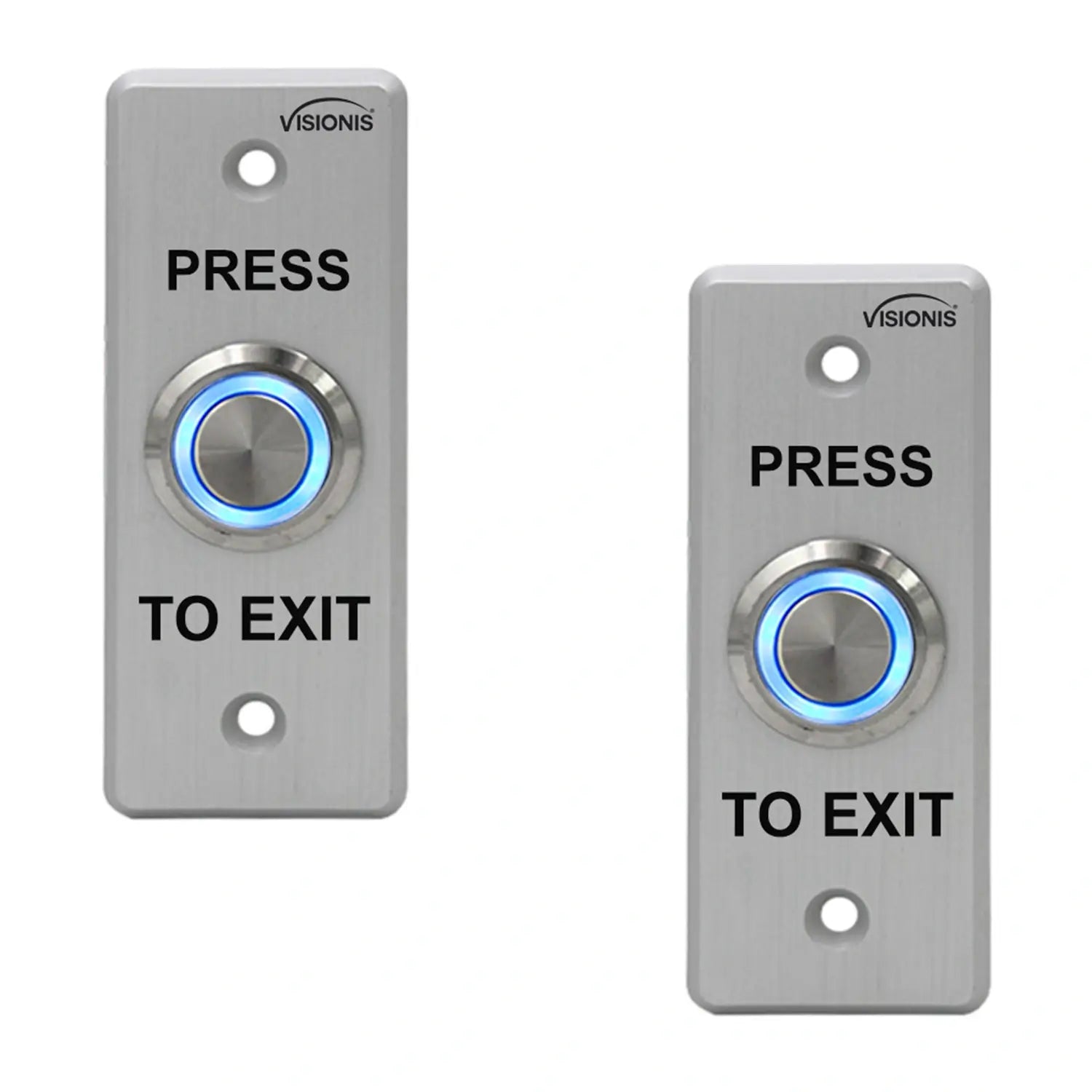 Pack of 2 Push to exit buttons. Weatherproof and stainess steel