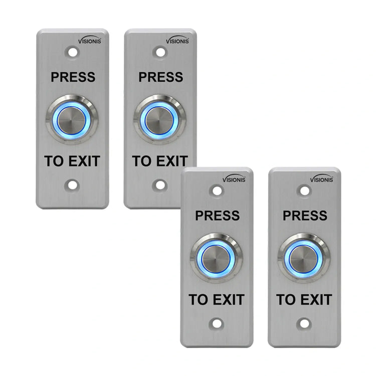Pack of 4 Push to exit buttons. waterproof and stainess steel