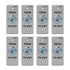 Pack of 8 push to exit buttons. Weatherproof and stainess steel