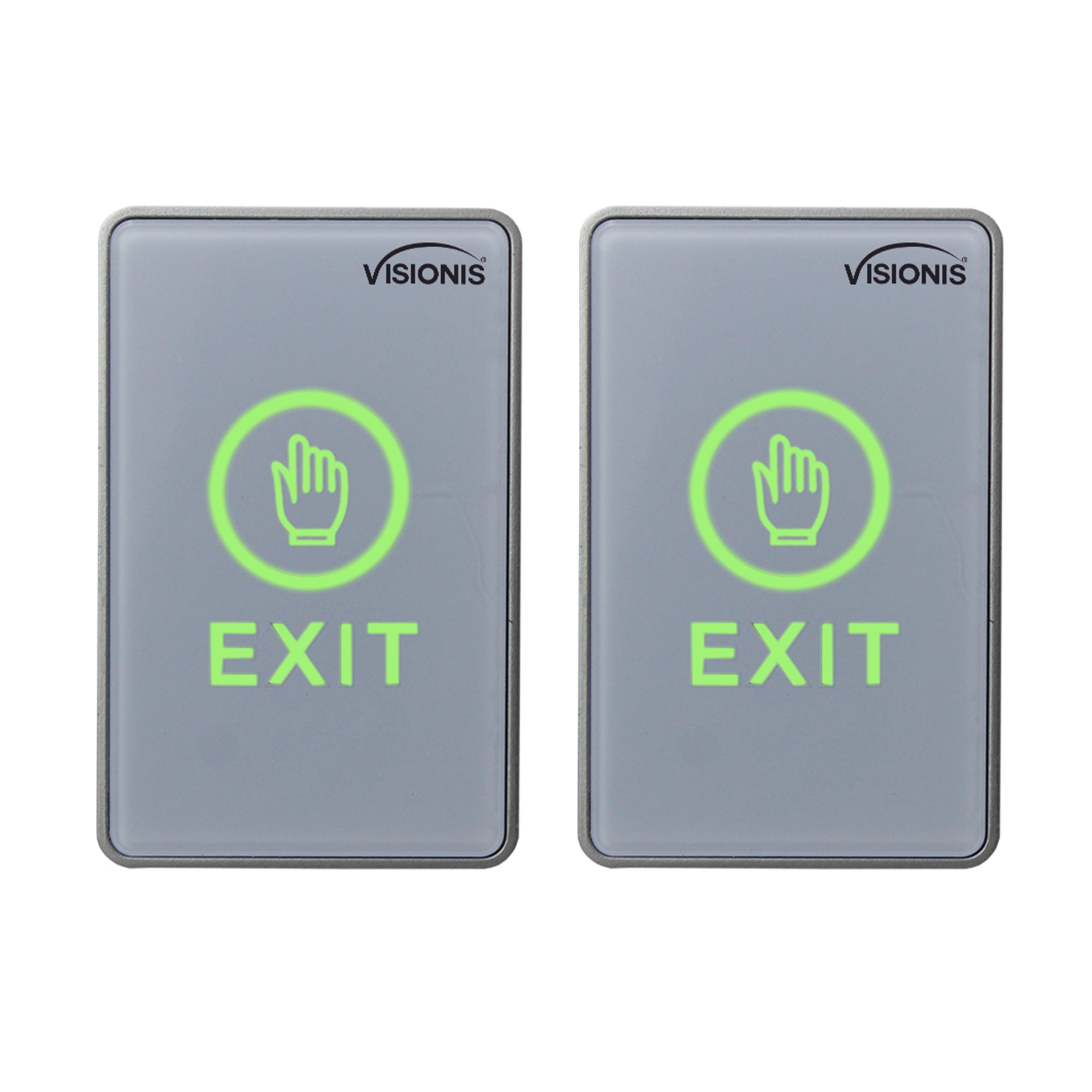 2 Pack Push to Exit Button for Door Access Control VIS-7026. Indoor Touch Sensitive Type. Standard Size. With LED and NC, COM and NO Outputs - FPC-7551 Visionis