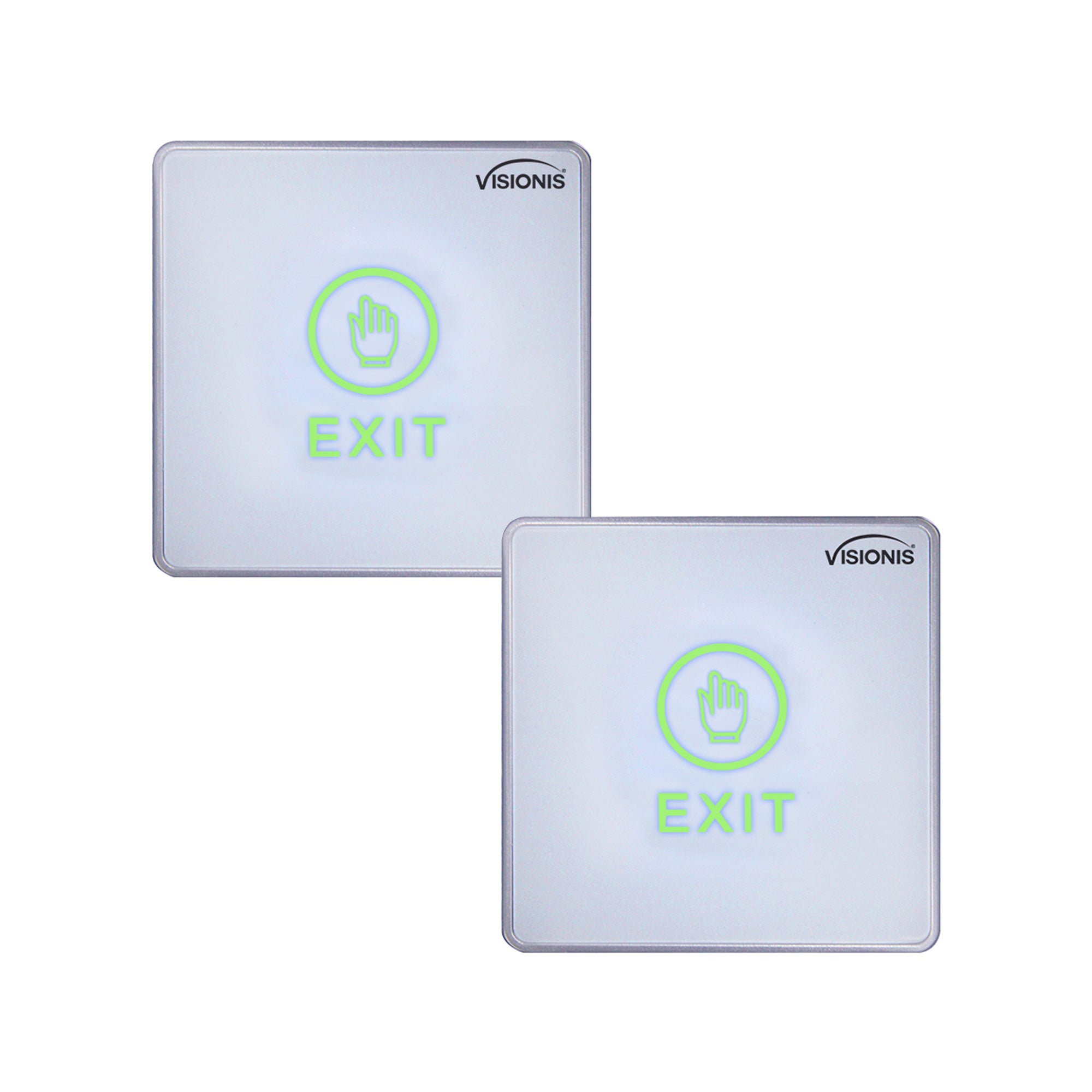 Visionis 2 Pack FPC-7556 VIS-7027 Indoor Touch Sensitive Type Wide Size Push To Exit Button For Door Access Control With LED NC COM And NO Outputs