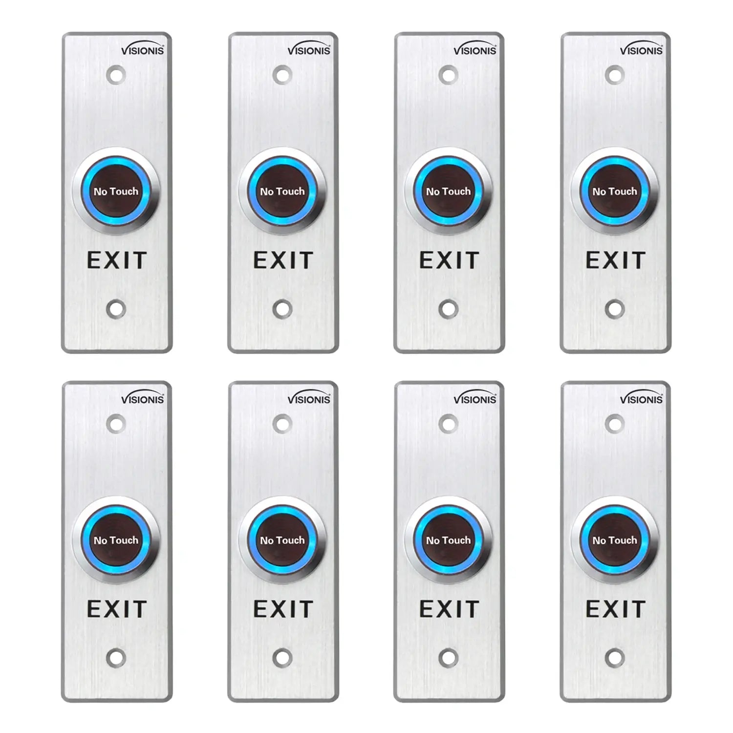 Normal Exit Buttons 8 Pack No Touch Request To Exit Button with Timer Delay VIS-7028. With ...