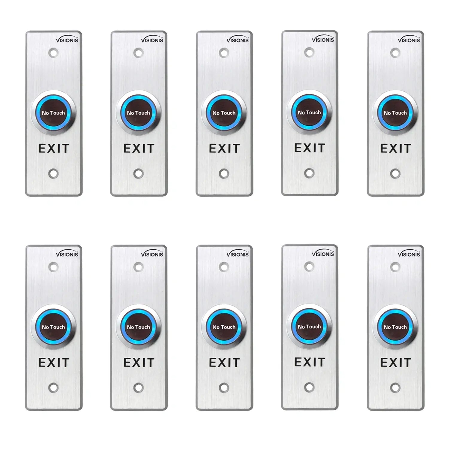 Pack of 10 No Touch Request To Exit Button with Timer Delay VIS-7028 - FPC-7565 Visionis