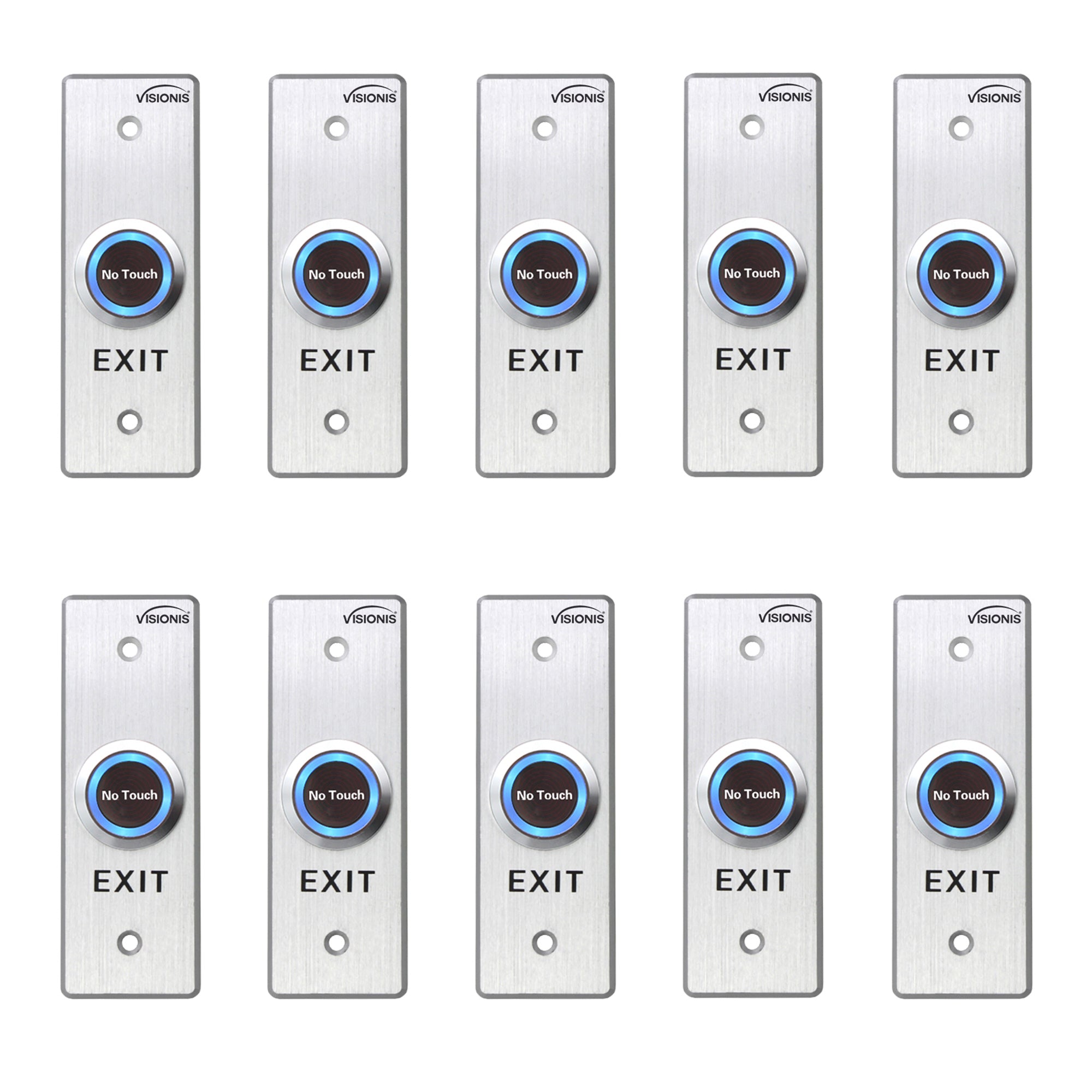 Pack of 10 No Touch Request To Exit Button with Timer Delay VIS-7028 - FPC-7565 Visionis