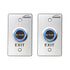 Pack of 2 No Touch Exit Button with Timer Delay. Mid Size with Blue LED Light - FPC-7566 Visionis