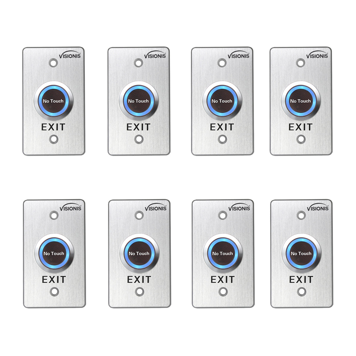8 Pack No Touch Exit Button with Timer Delay VIS-7029. Indoor, Infrared ...