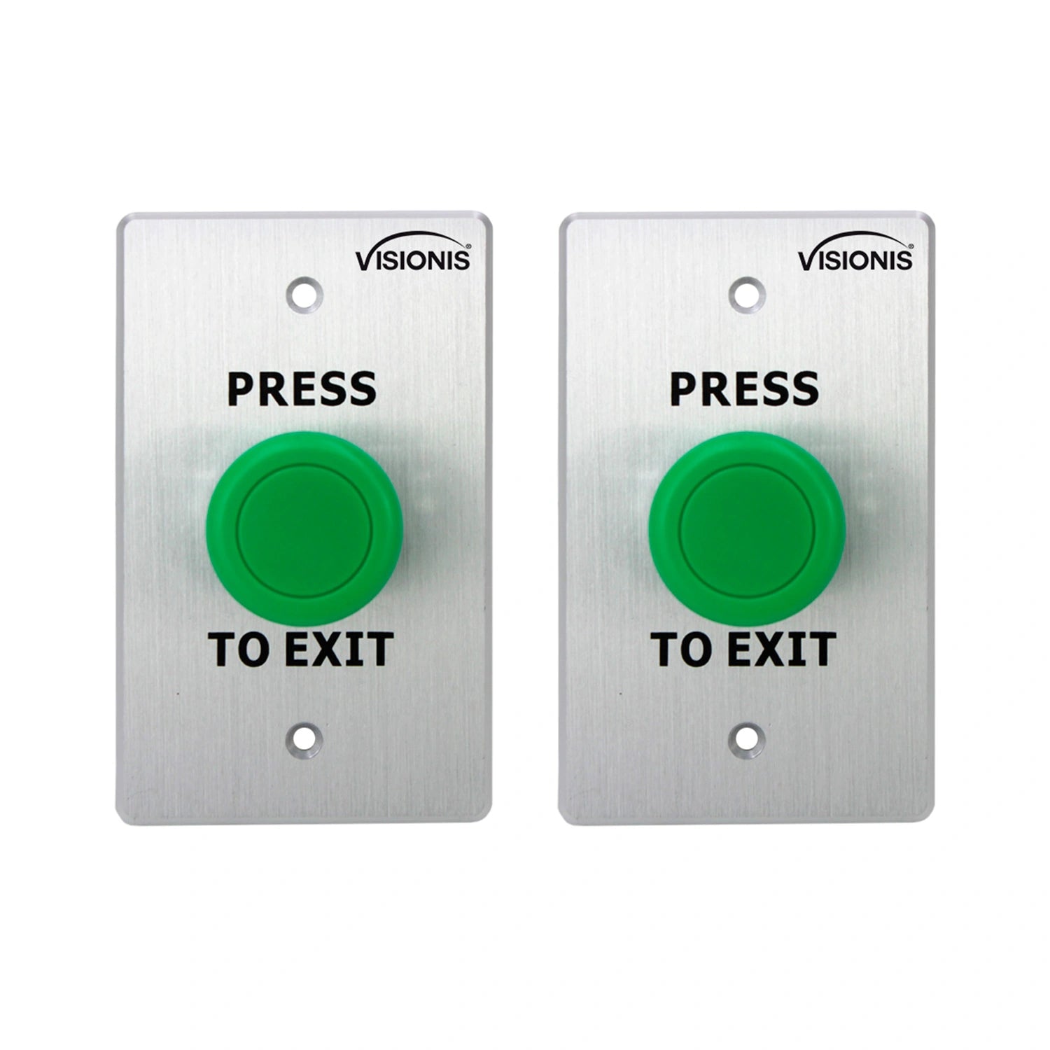 Pack of 2 green push to exit button for door access control VIS-7032 Visionis