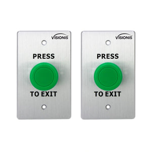 Pack of 2 green push to exit button for door access control VIS-7032 Visionis