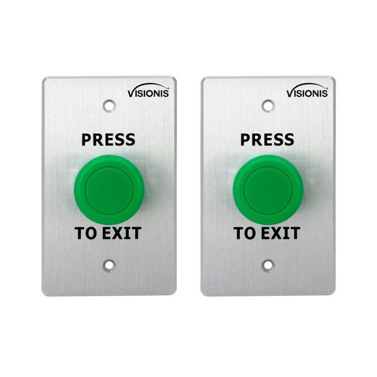 Pack of 2 green push to exit button for door access control VIS-7032 Visionis