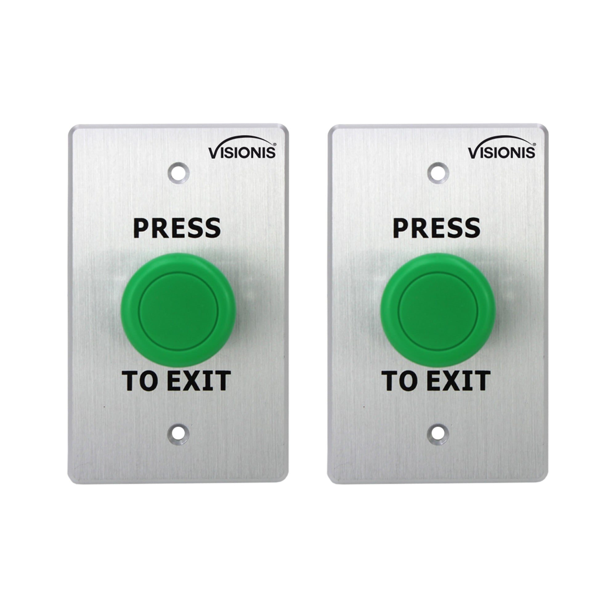 Visionis 2 Pack FPC-7576 VIS-7032 Indoor Big Green Request To Push To Exit Button For Door Access Control With NC COM And NO Outputs