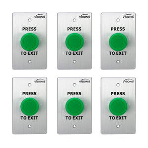 Pack of 6 green request to exit button for door access control VIS-7032 Visionis