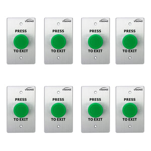 Pack of 8 green push to exit button for door access control VIS-7032 Visionis