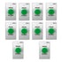 Pack of 10 green request to exit button for door access control VIS-7032 Visionis