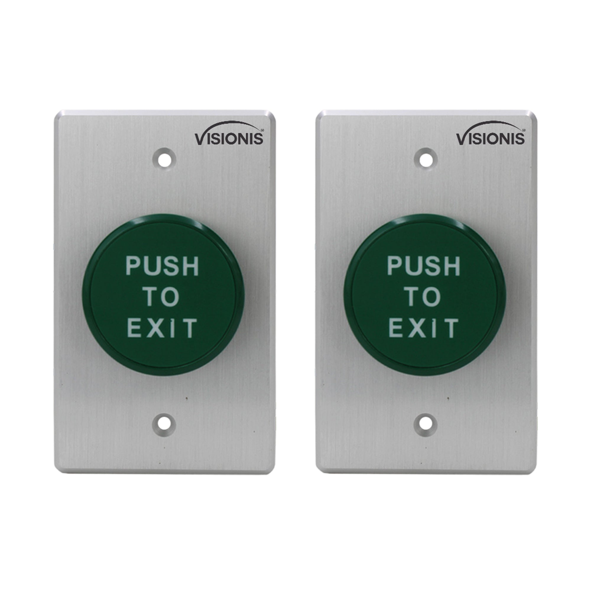 Visionis 2 Pack FPC-7586 VIS-7034 Indoor Big Round Green Request to Push to Exit Button for Door Access Control with NC COM and NO Outputs