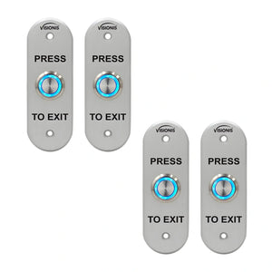 Pack of 4 request to exit button with LED Light