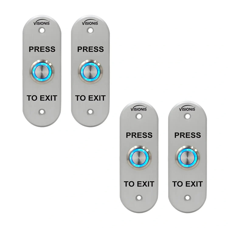 Pack of 4 request to exit button with LED Light