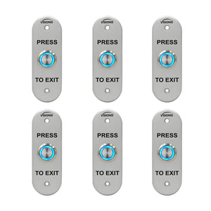 Pack of 6 push to exit button with LED Light