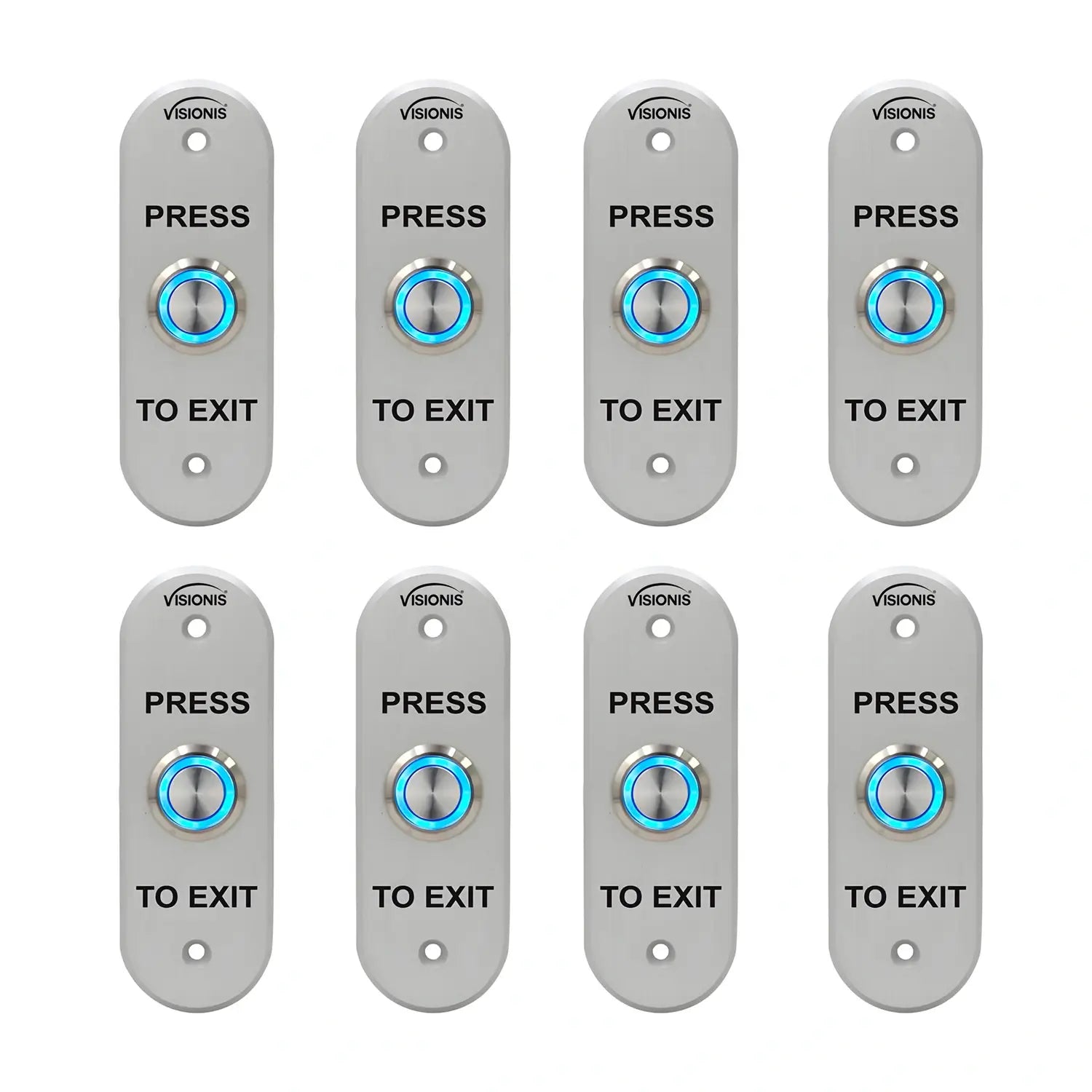 Pack of 8 request to exit button with LED Light