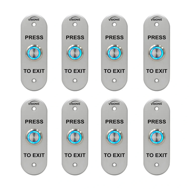 Pack of 8 request to exit button with LED Light