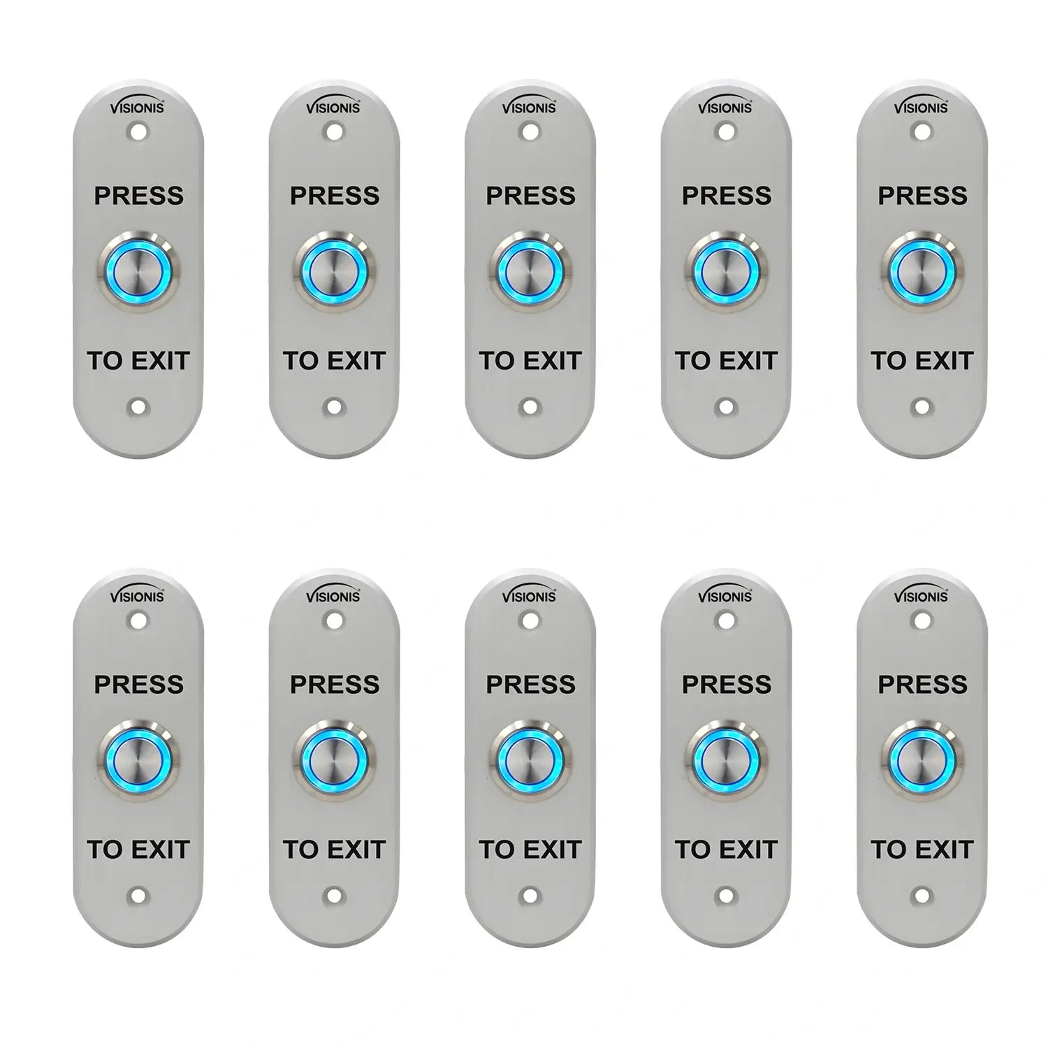 Pack of 10 push to exit button with LED Light