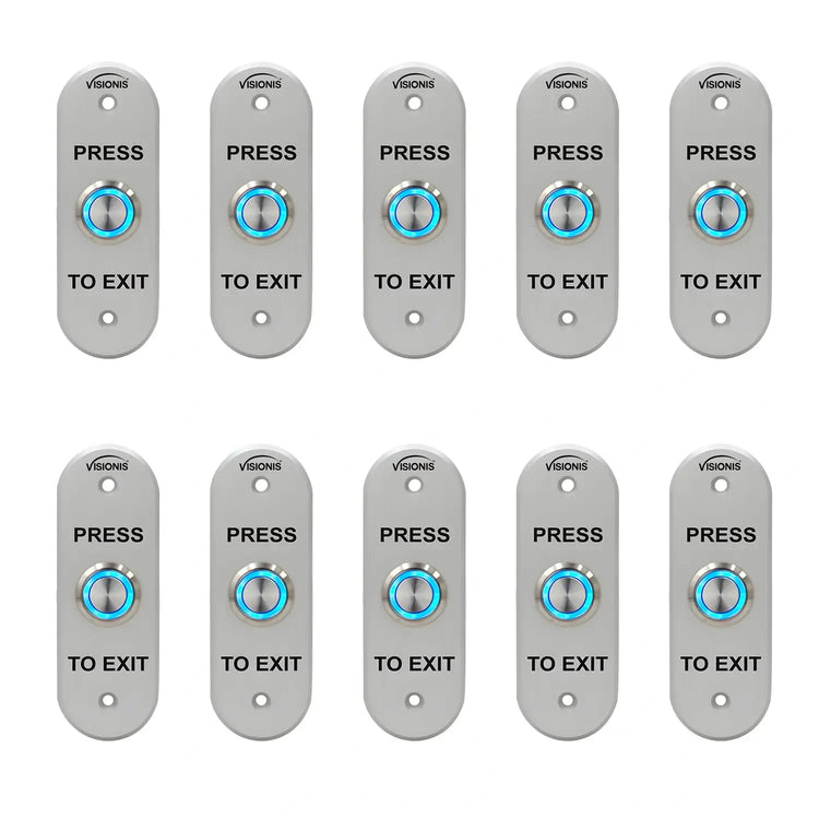 Pack of 10 push to exit button with LED Light